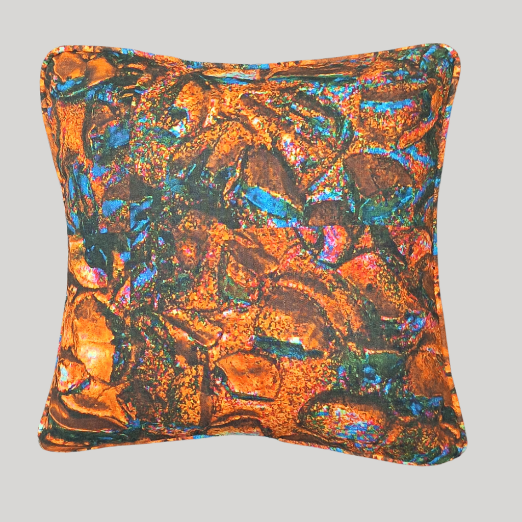 Orange and Blue Kola Nut Mini Cushion