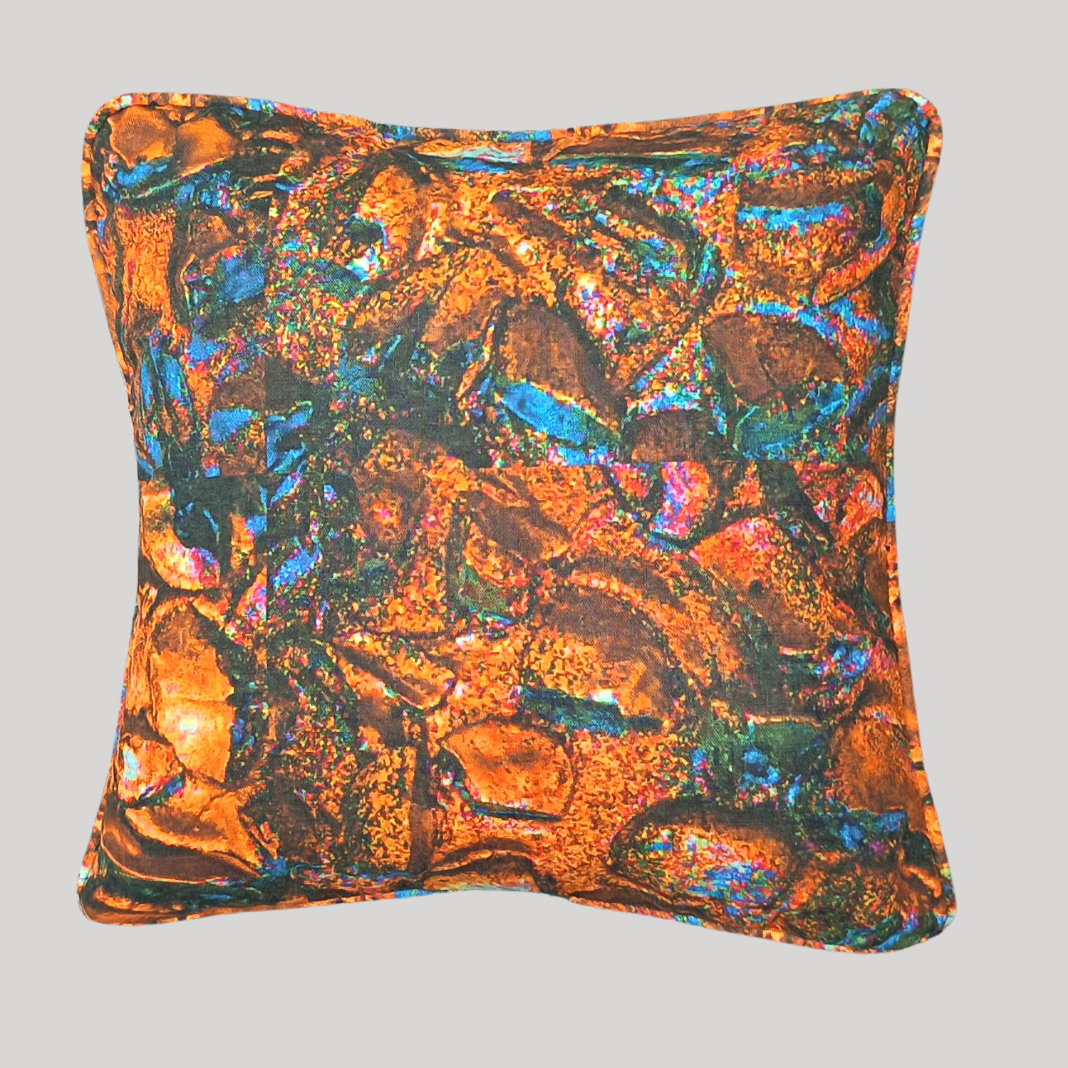 Orange and Blue Kola Nut Mini Cushion