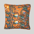 Orange and Blue Kola Nut Mini Cushion
