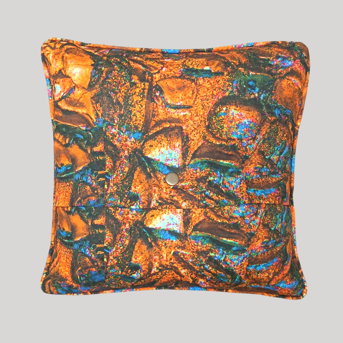 Orange and Blue Kola Nut Mini Cushion