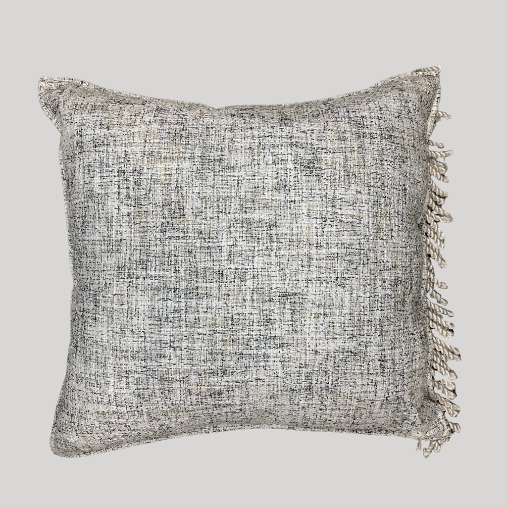 Neutral Side Fringed Cushion - Square