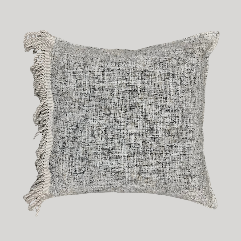 Neutral Side Fringed Cushion - Square