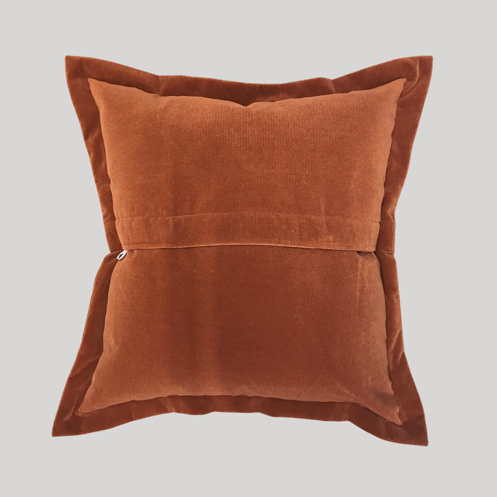 Large Burnt Orange Velvet Cushion