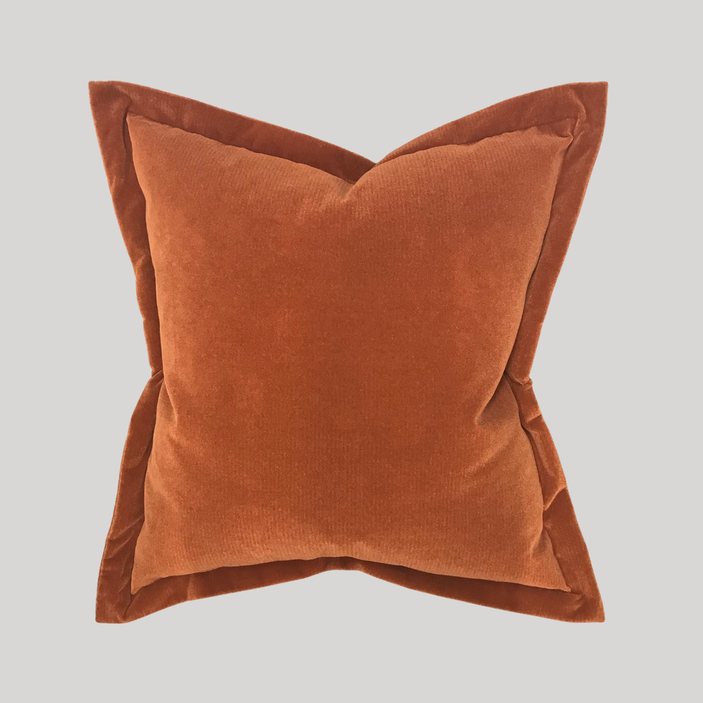 Large Burnt Orange Velvet Cushion