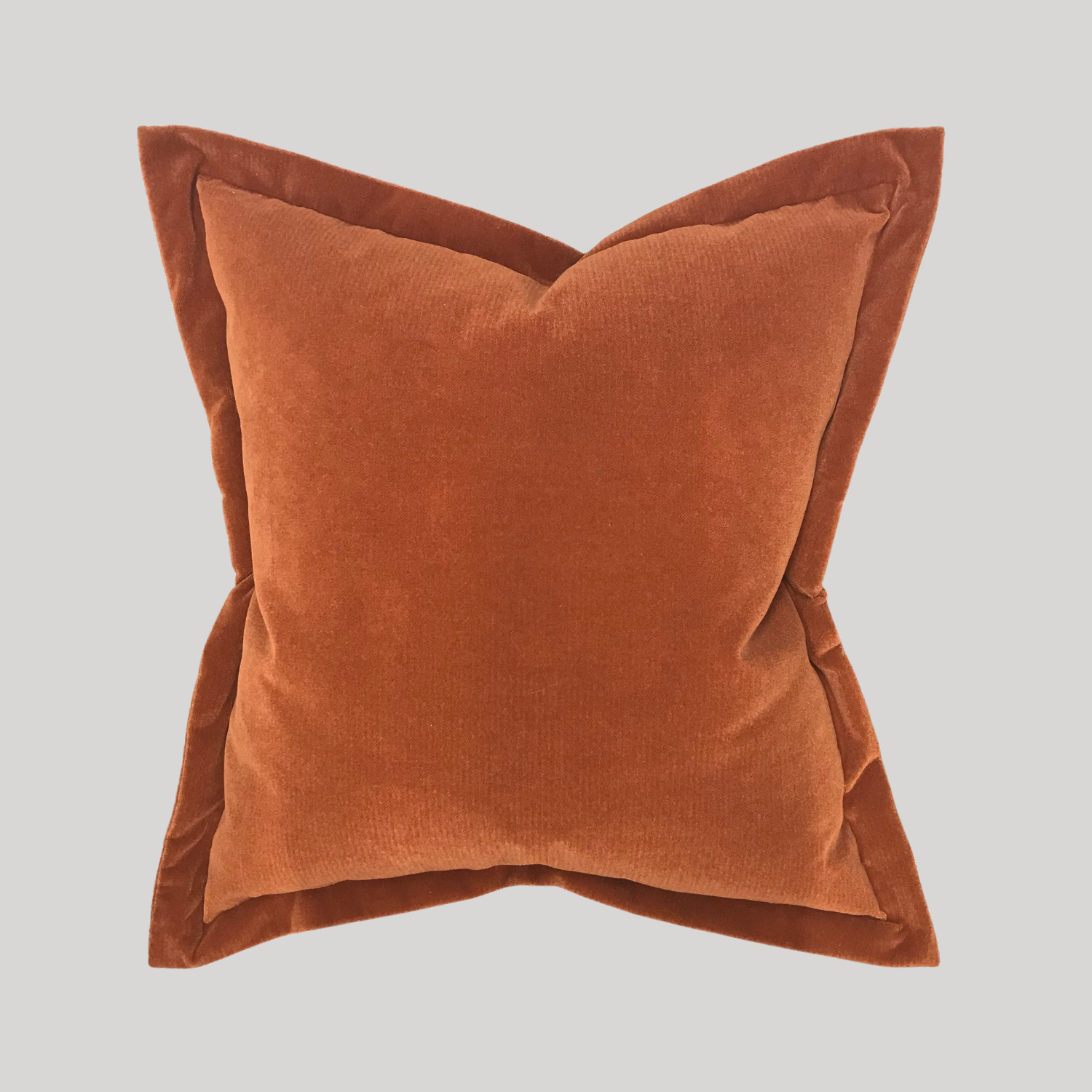 Large Burnt Orange Velvet Cushion