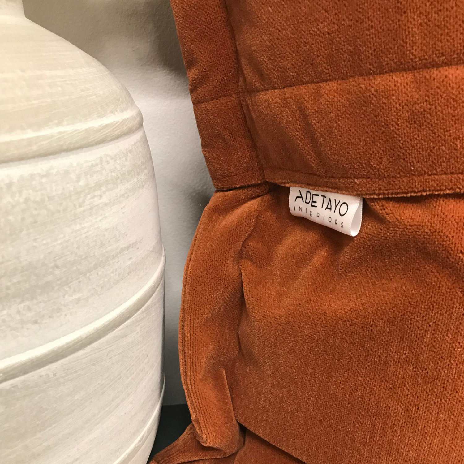 Large Burnt Orange Velvet Cushion