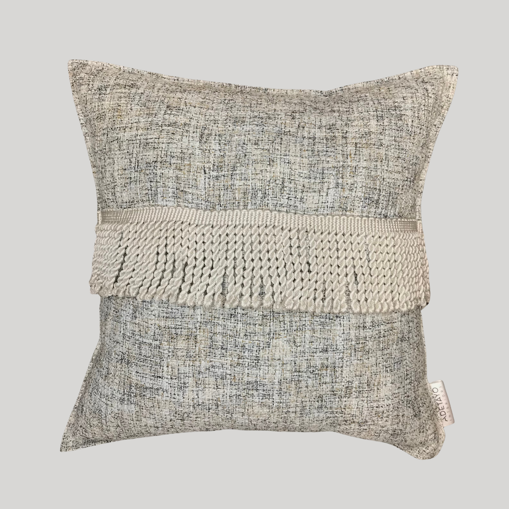 Neutral Fringed Cushion - Square