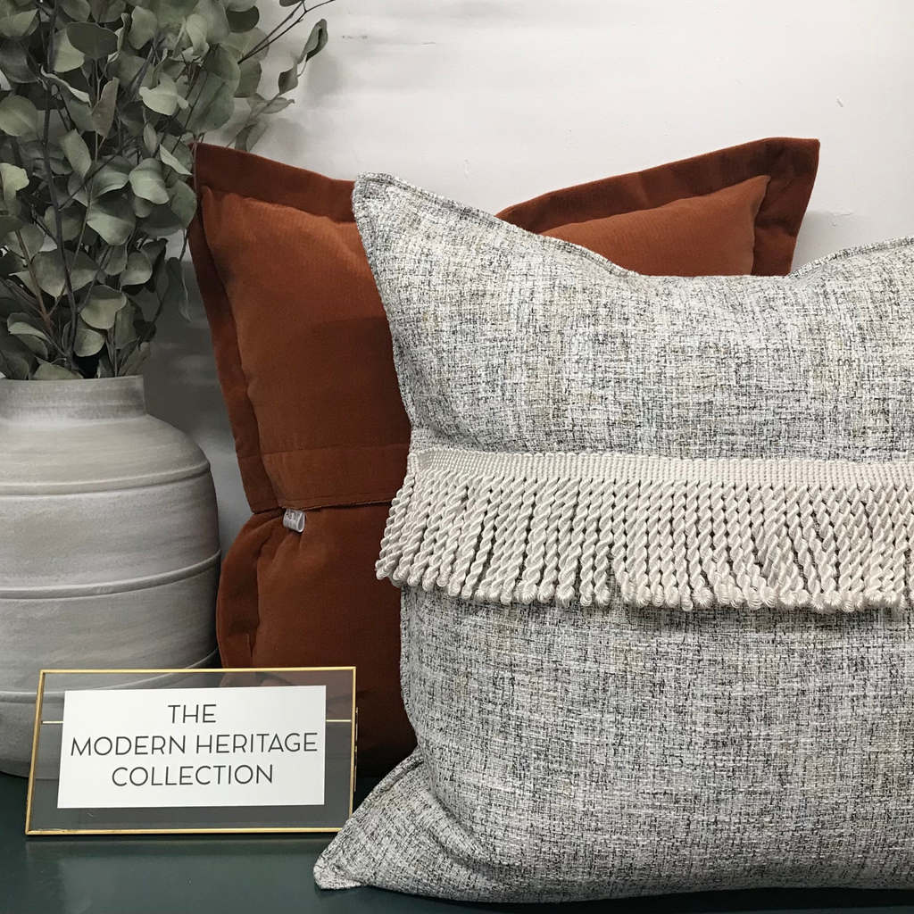 Neutral Fringed Cushion - Square